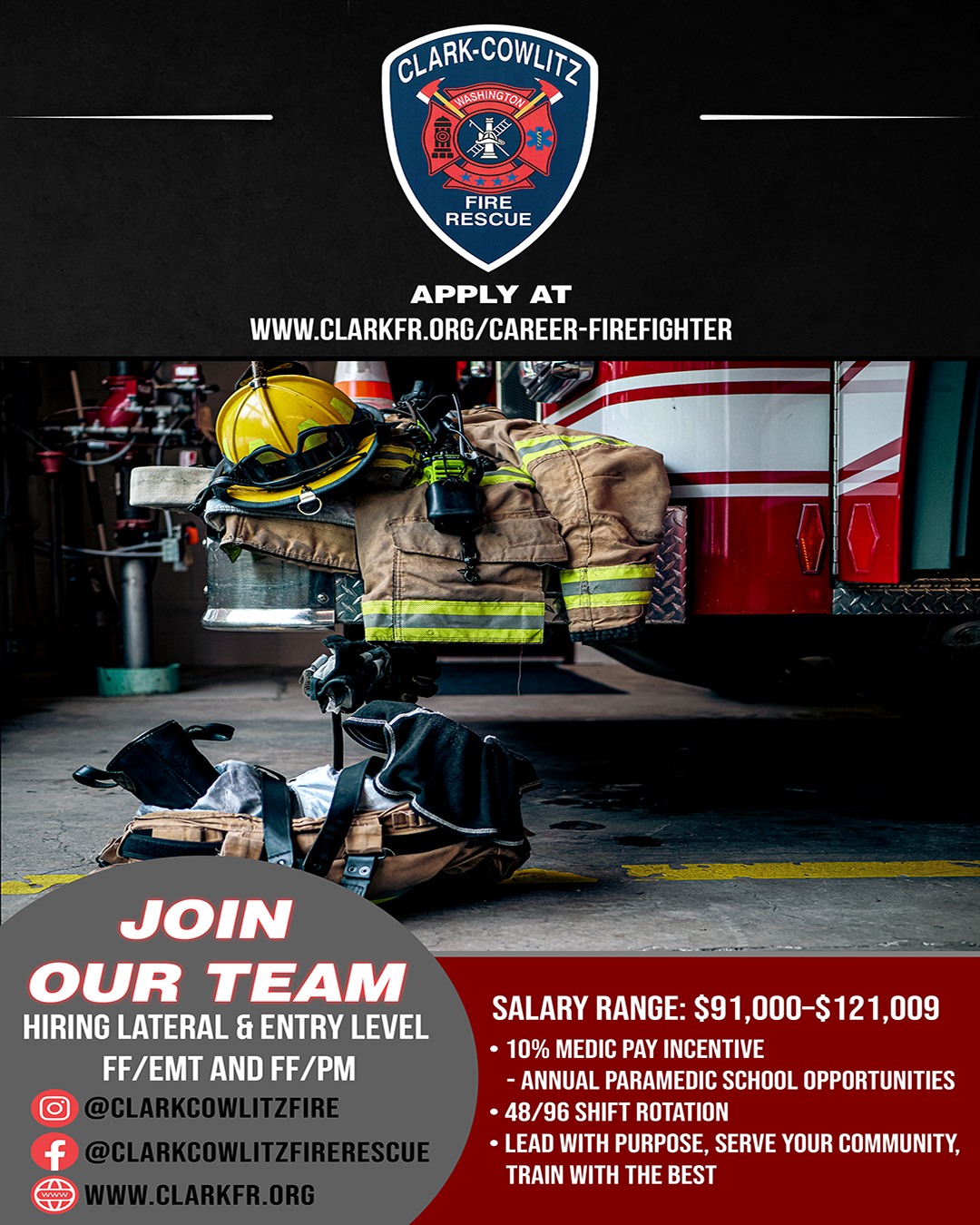 clark county firemen join their team