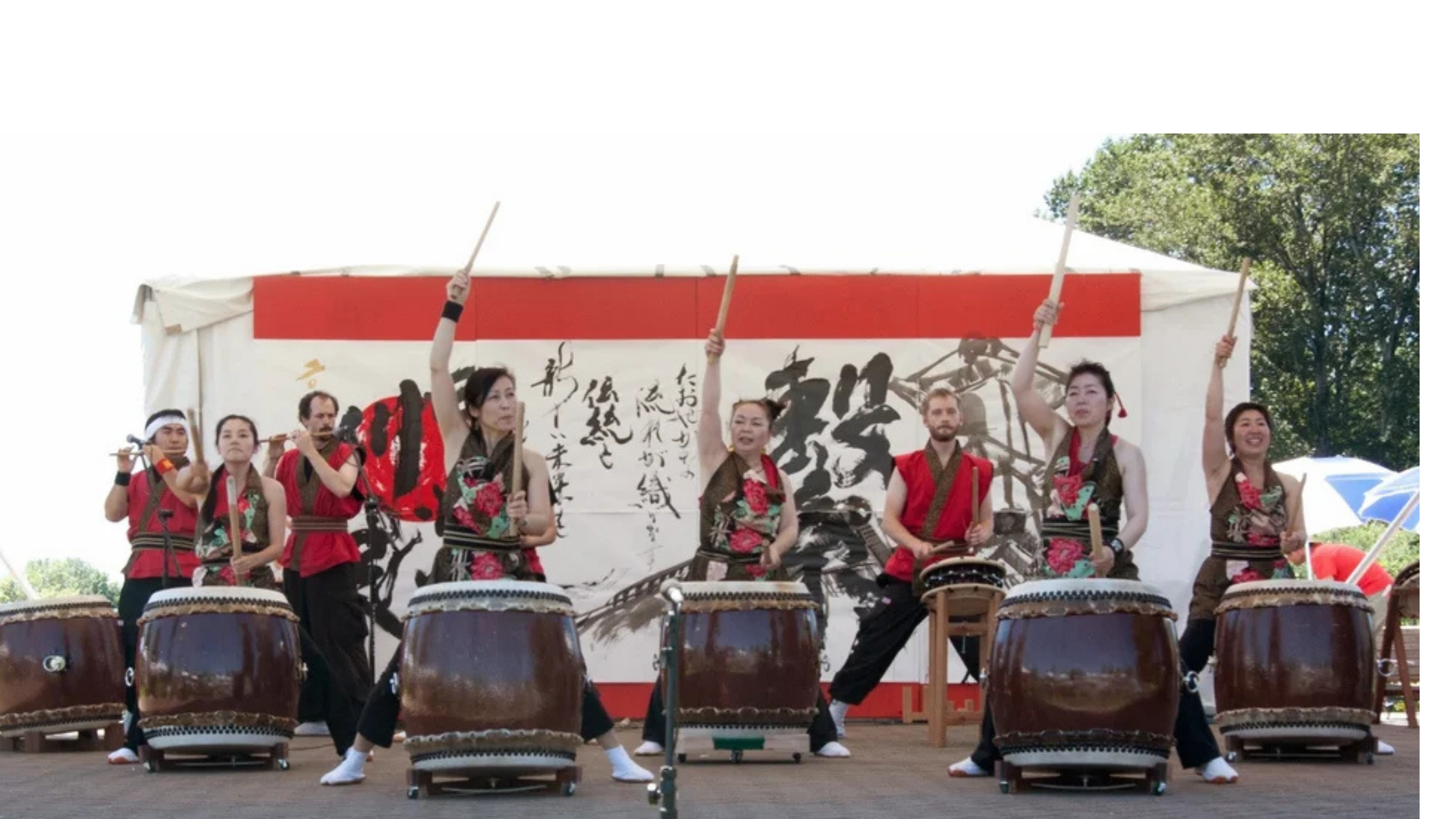 Takohachi Traditional Japanese Drum and Dance Ensemble performing at the Ridgefield waterfront