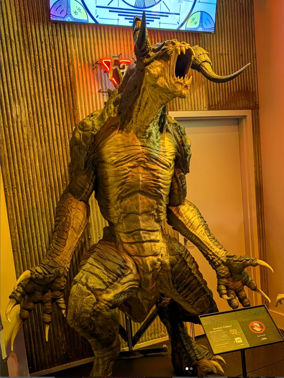 Jason Morris's life-sized 3D-printed Deathclaw on display in the World of Fallout exhibit at the National Atomic Testing Museum in Las Vegas