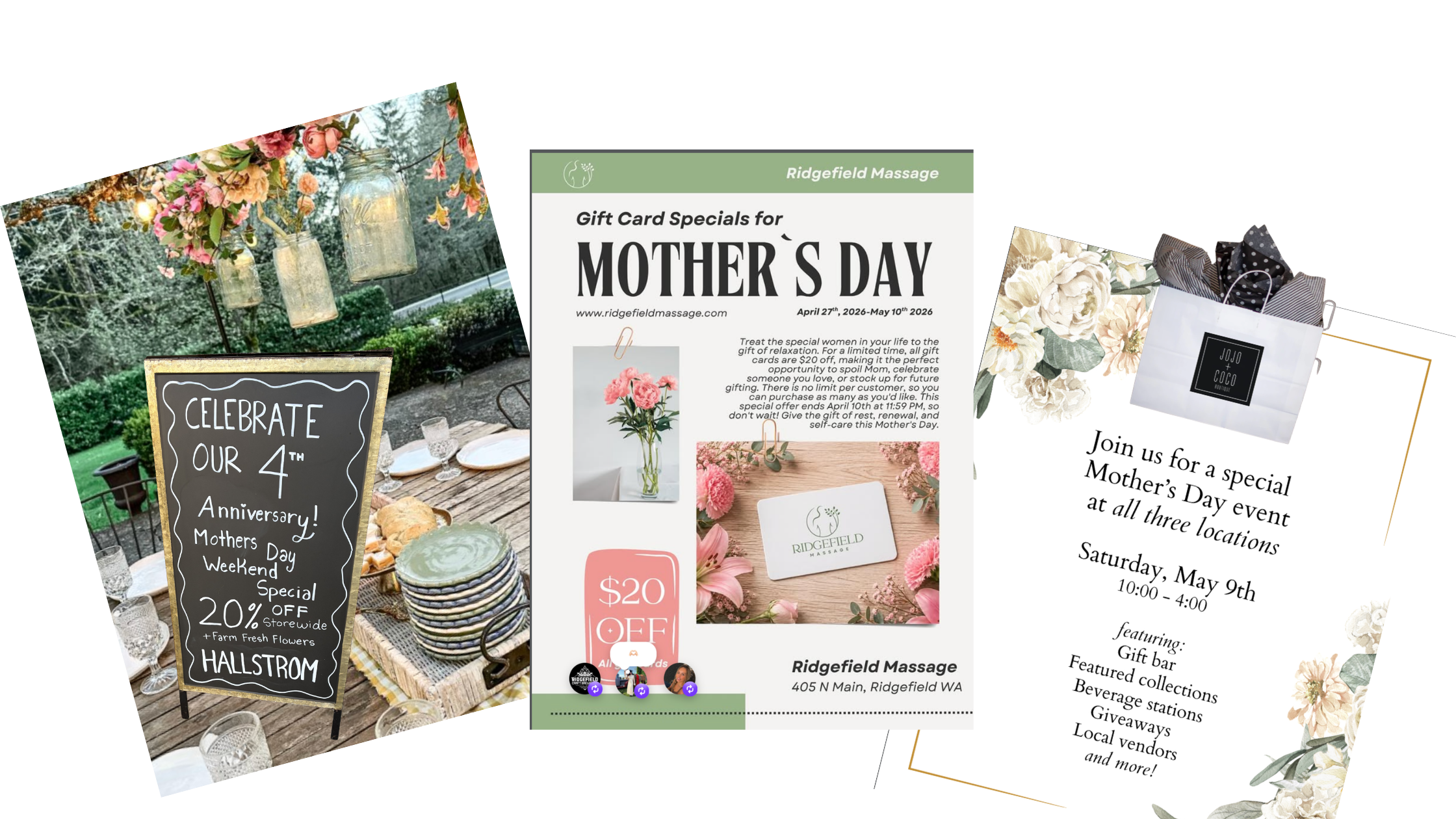 Mother's Day specials at Ridgefield shops