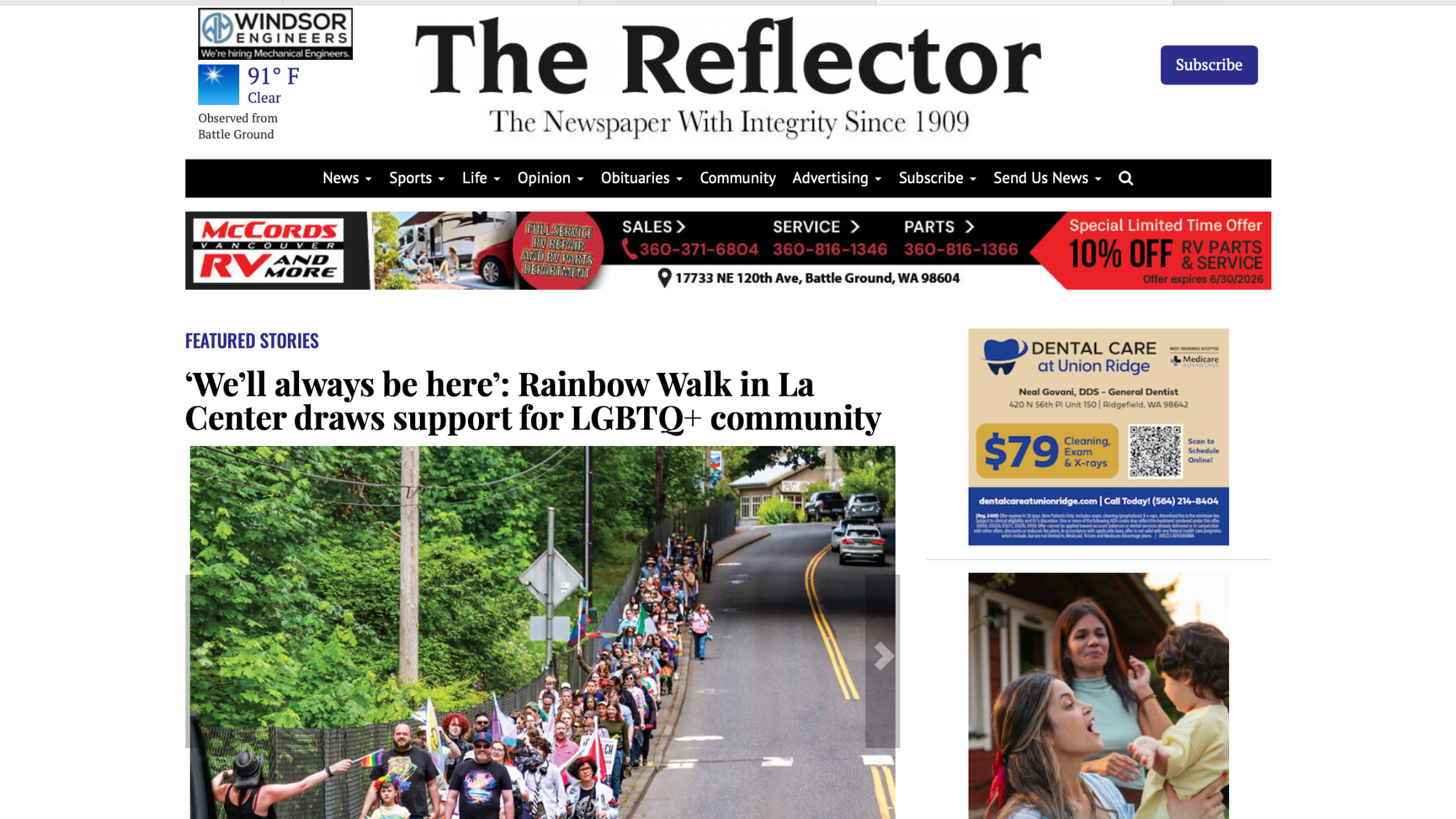 the reflector