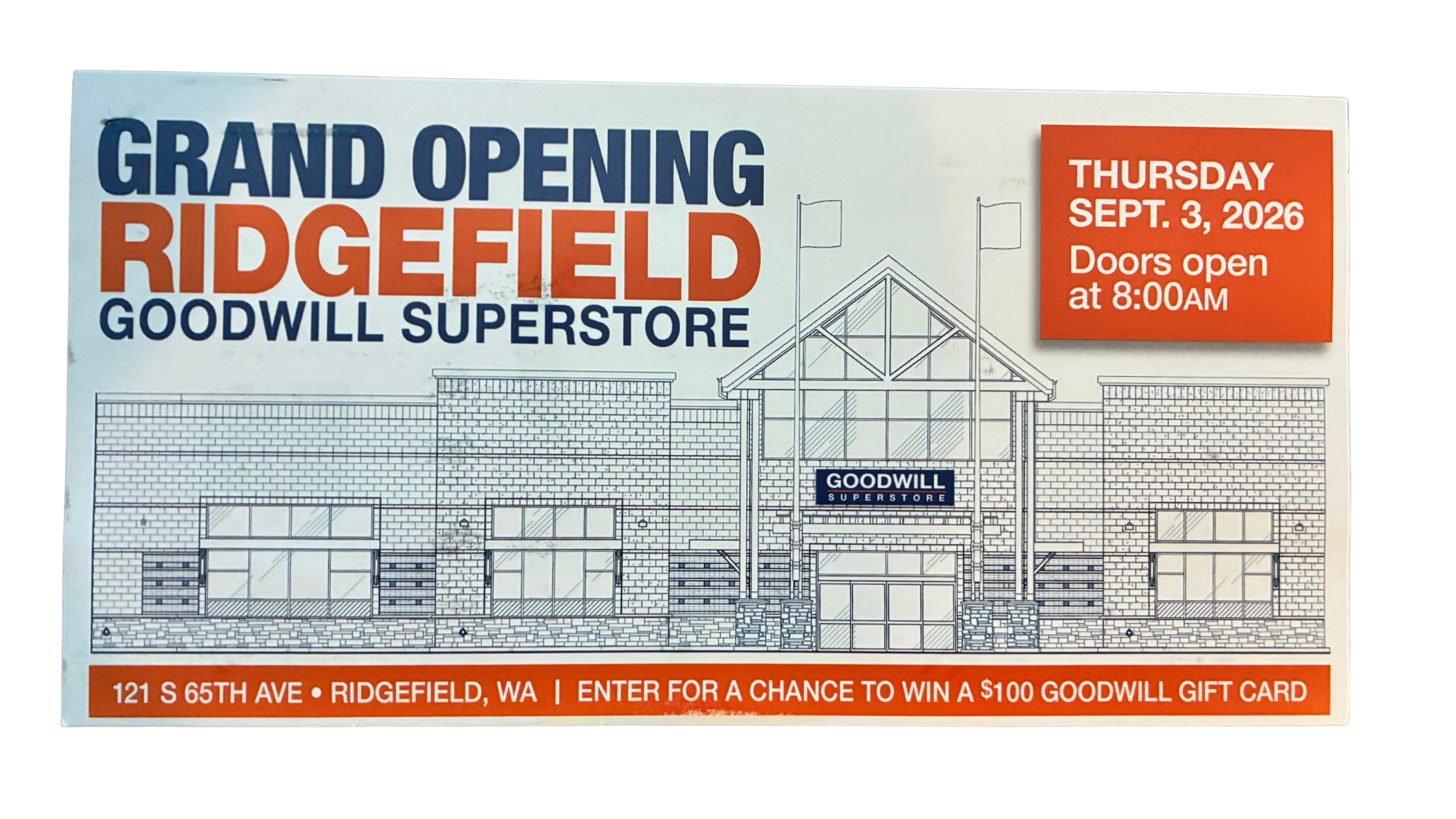 Ridgefield Goodwill Superstore storefront at 121 S 65th Avenue