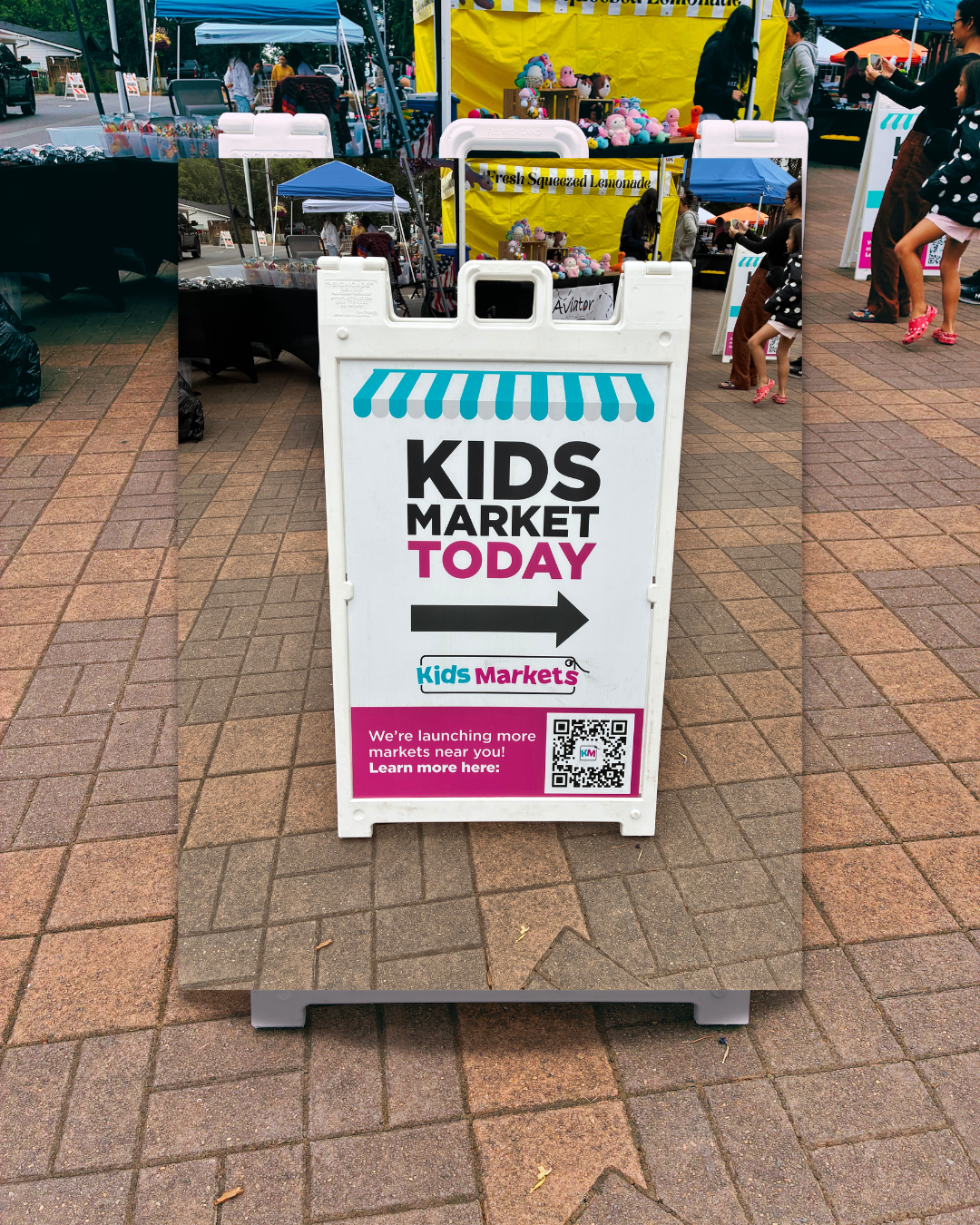 Kids Market Today sign at Overlook Park during the Ridgefield Day of Festivals